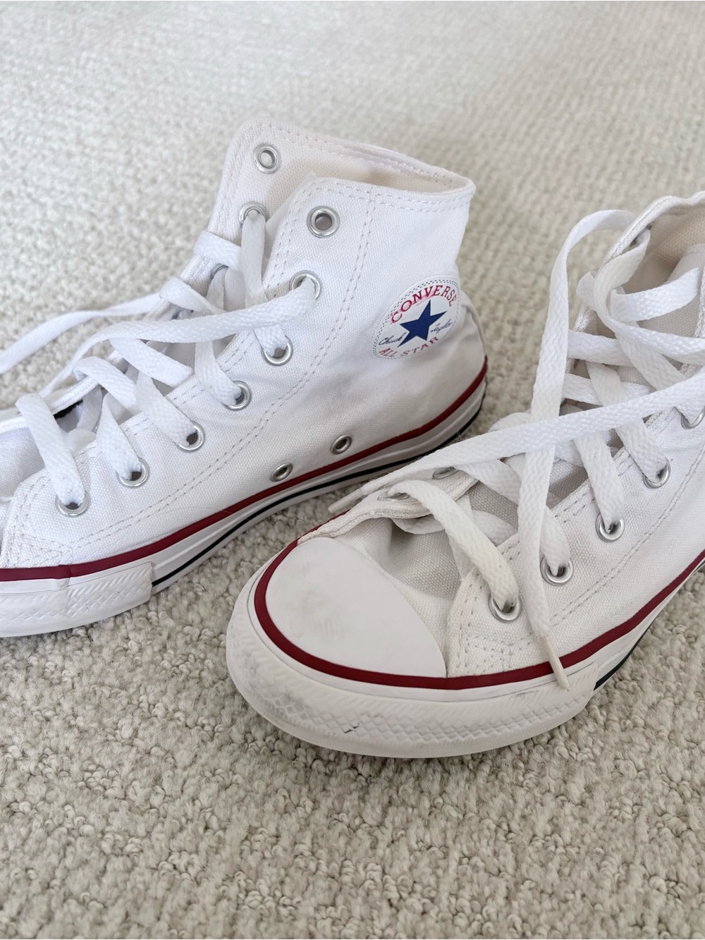 Converse Kids' Classic White High-Top Sneakers in youth 2.5